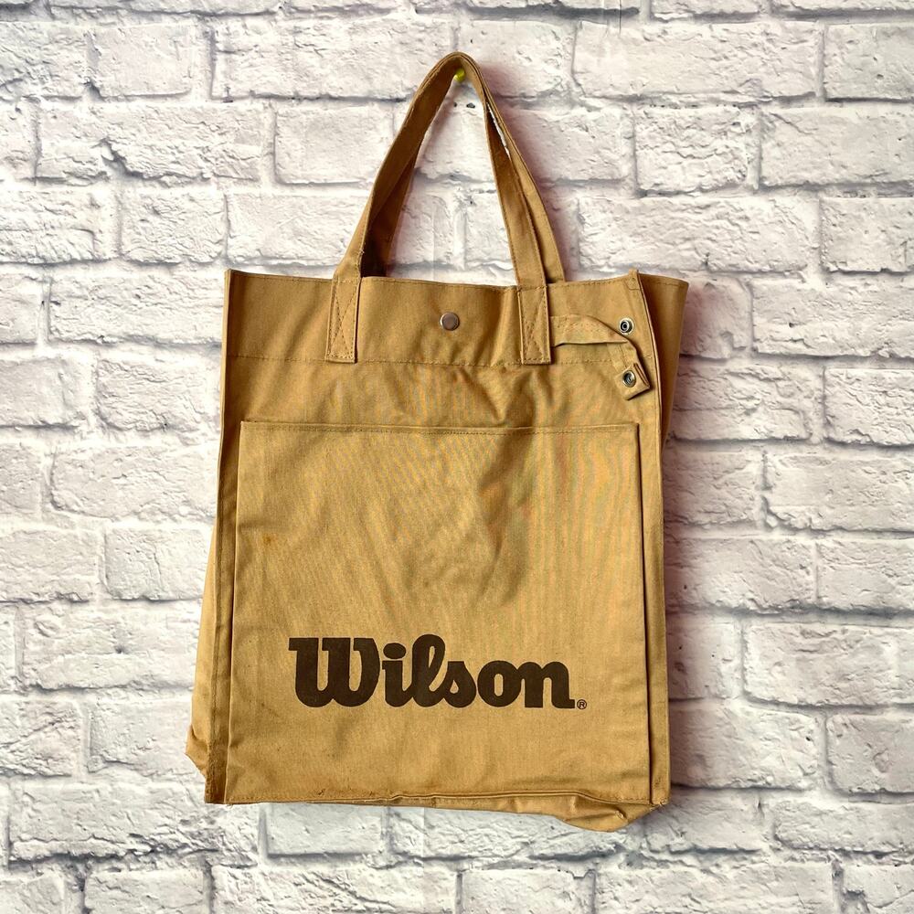 70s Wilson Tan Tennis Hand Tote Laptop Book Vintage Bag
